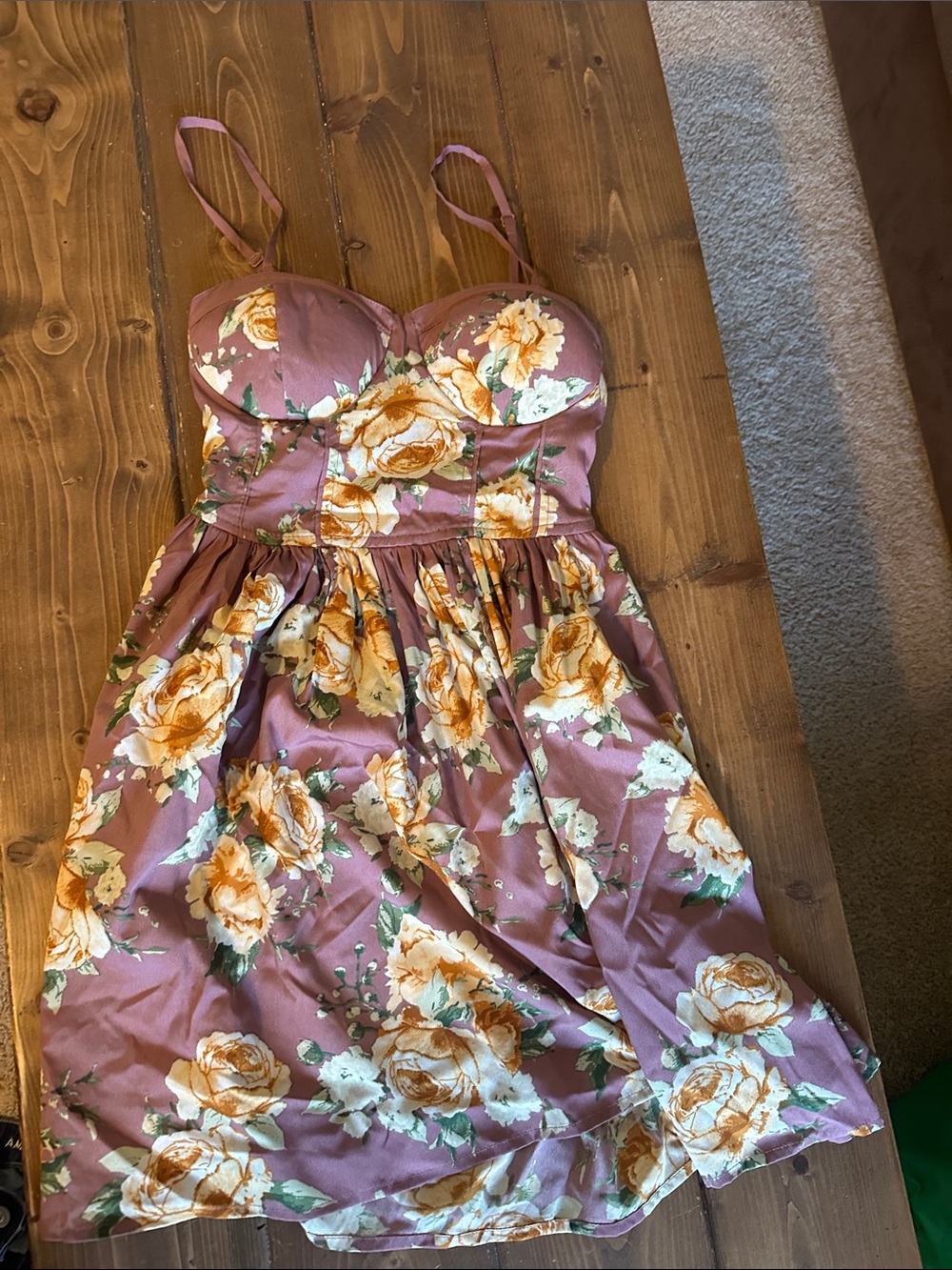 Band of Gypsies Mauve Floral Smocked Sundress